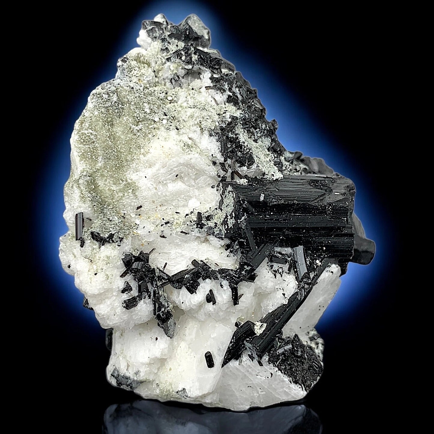 Schorl Tourmaline Crystal with Albite Mineral Specimen - Skardu, Pakistan