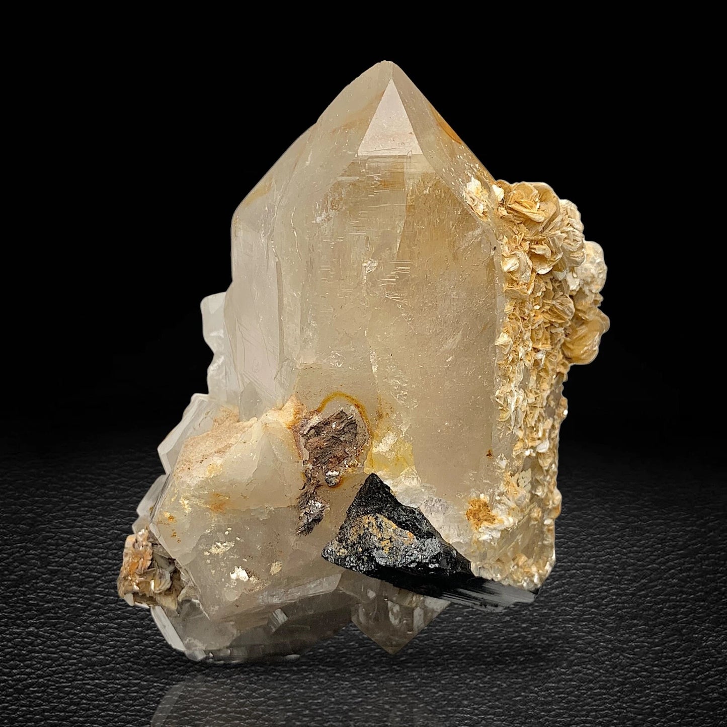 Schorl Tourmaline Crystal with Garnet & Quartz – Mineral Specimen from Skardu, Pakistan