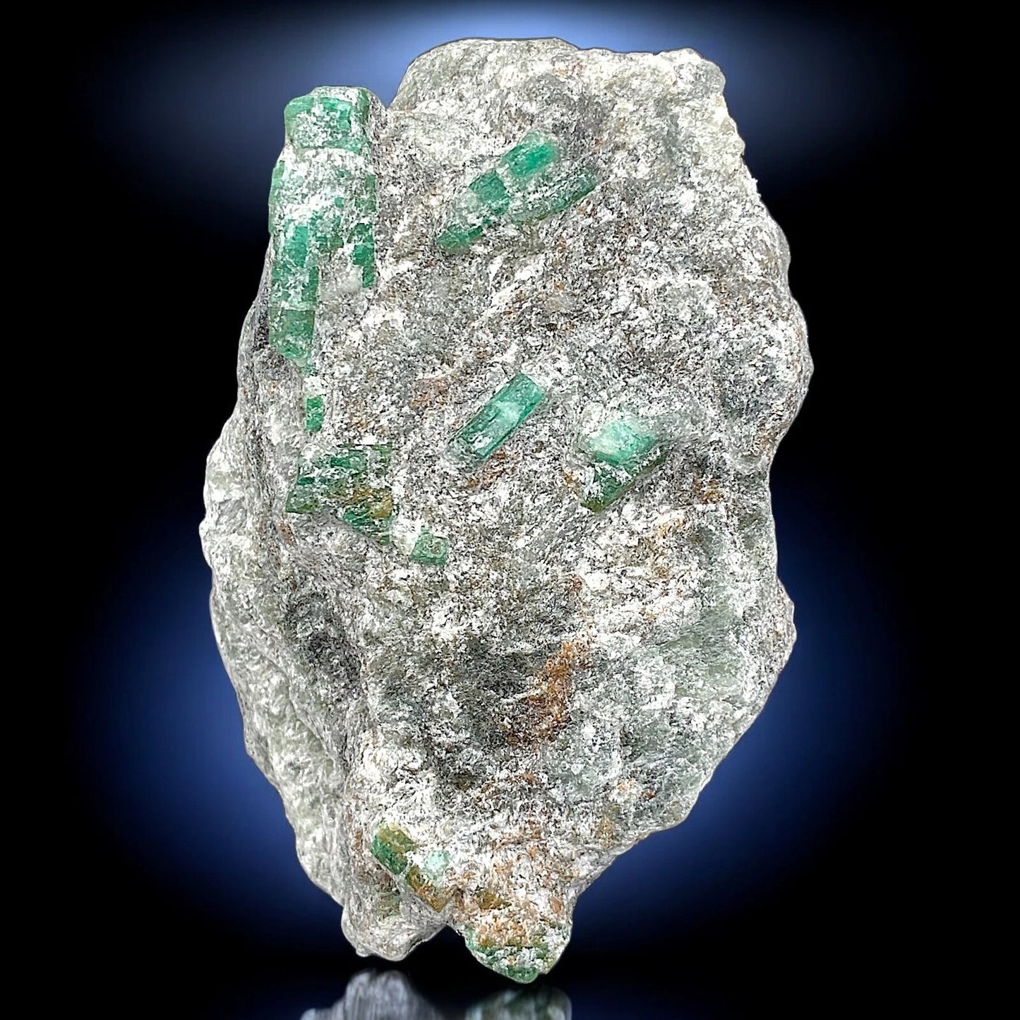 Natural Emerald Crystal Cluster on Matrix – Swat Valley Pakistan Mineral Specimen