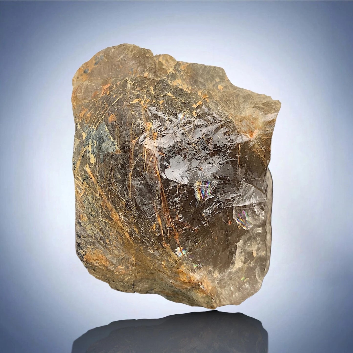 Rare Golden Rutile Quartz Crystal Mineral Specimen - from Zagi Mts, KPK, Paistan