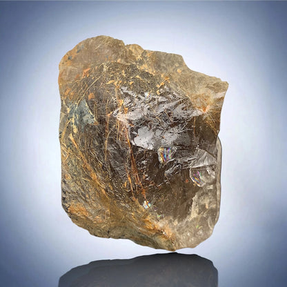 Rare Golden Rutile Quartz Crystal Mineral Specimen - from Zagi Mts, KPK, Paistan