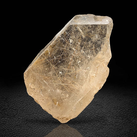 Rare Golden Rutile Quartz Crystal Mineral Specimen - from Zagi Mts, KPK, Paistan