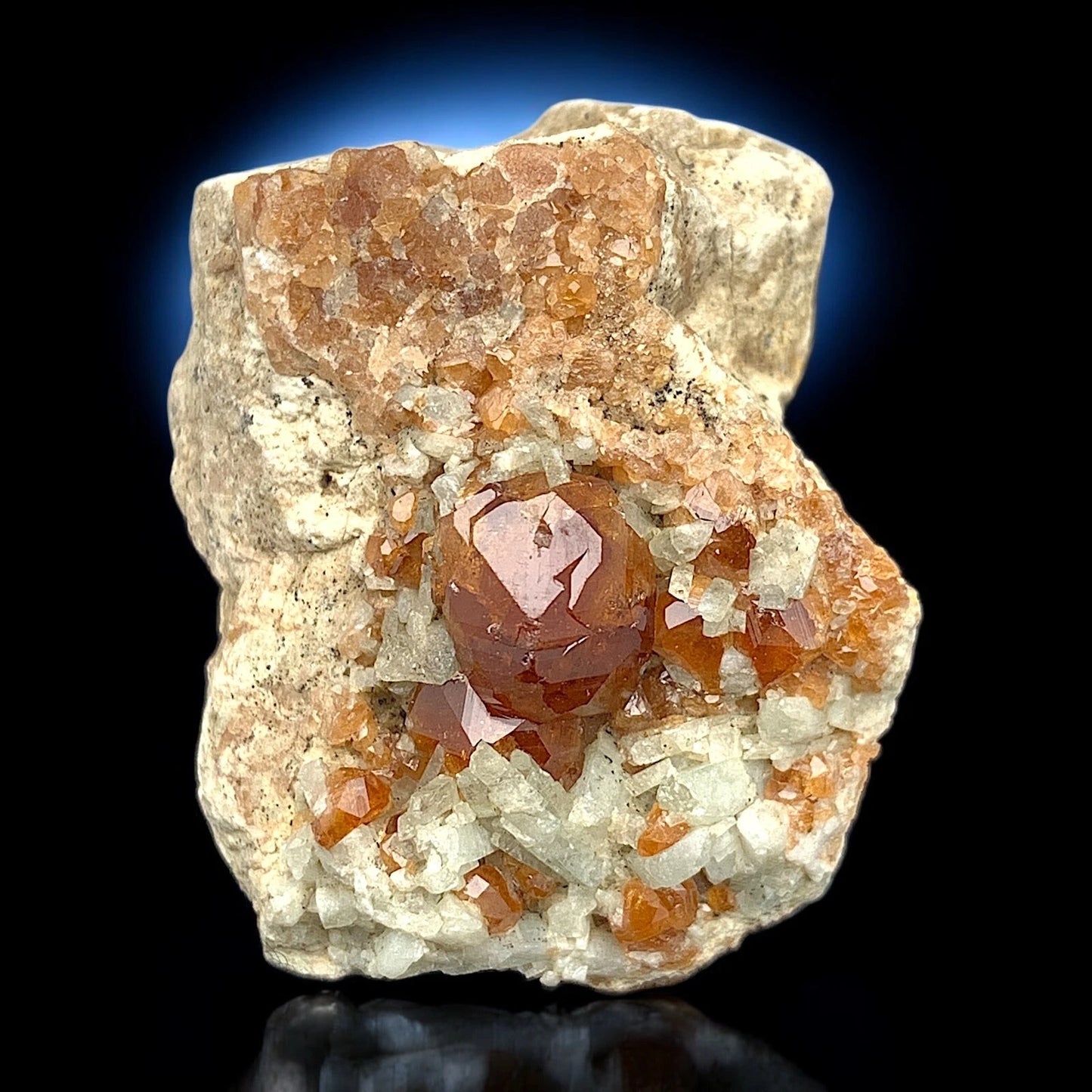 Hessonite Garnet Crystals Cluster Mineral Specimen From Bajaur District Pakistan