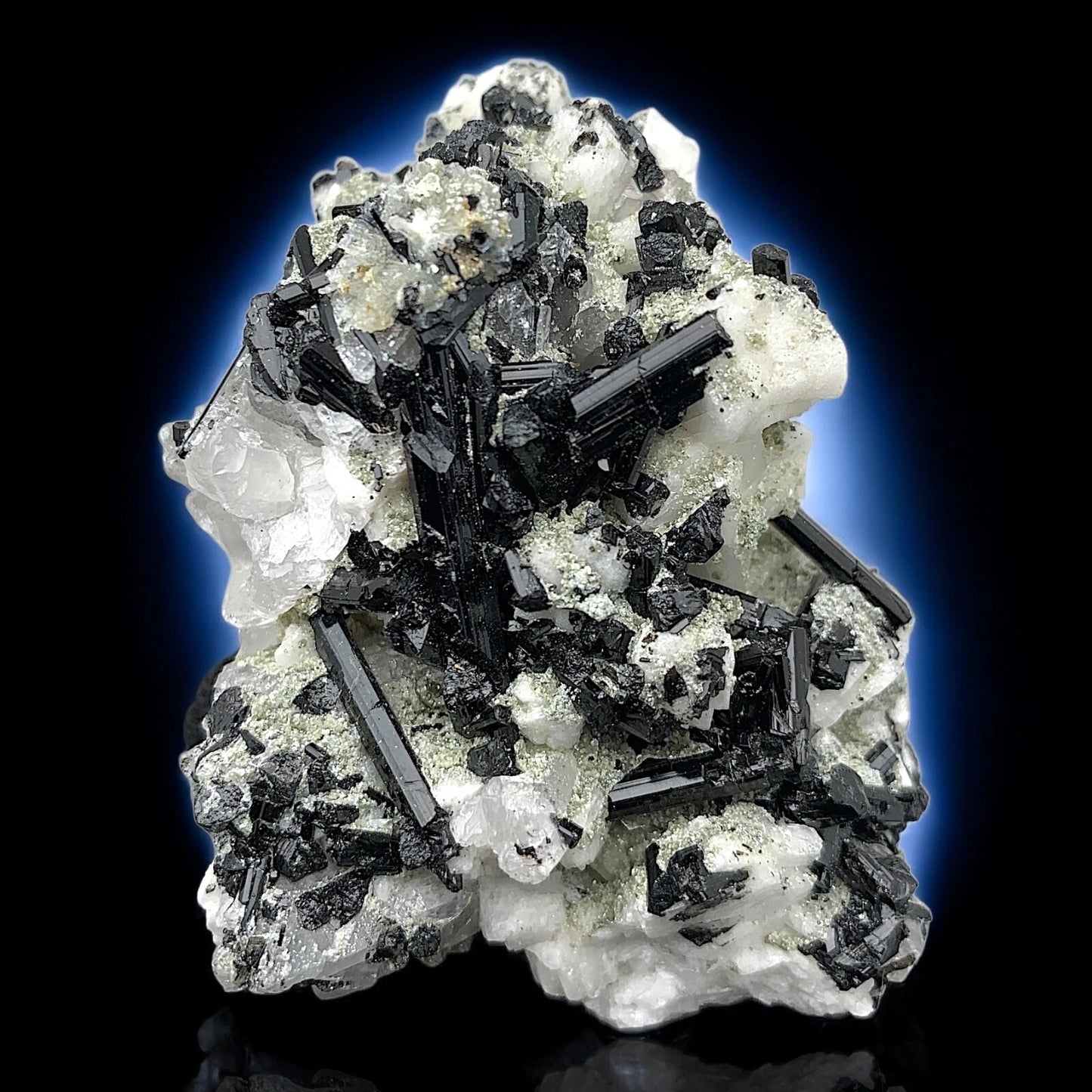 Schorl Tourmaline Crystal with Albite Mineral Specimen - Skardu, Pakistan