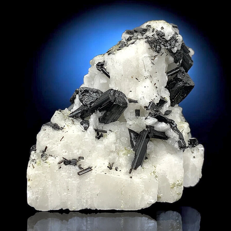 Schorl Tourmaline Crystal with Albite Mineral Specimen - Skardu, Pakistan