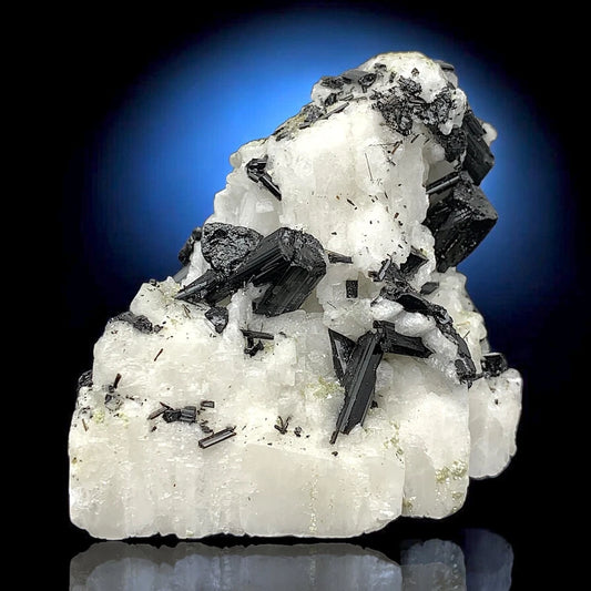 Schorl Tourmaline Crystal with Albite Mineral Specimen - Skardu, Pakistan