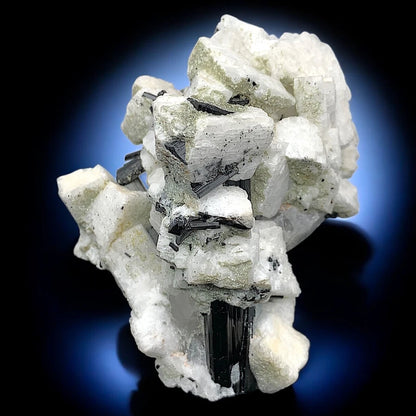 Schorl Tourmaline Crystals with Albite Mineral Specimen From Skardu Dst Pakistan