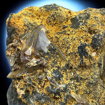 Titanite/Sphene Crystals w/ Calcite & Amphibole – Specimen from Zagi Mts, Pakistan