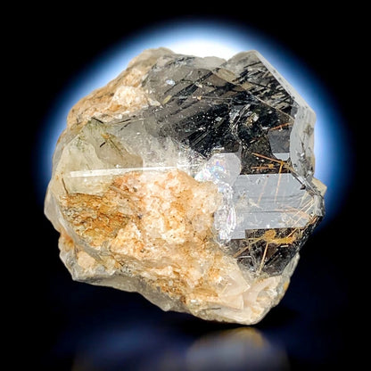 Golden Rutile in Quartz Crystal Specimen Zagi Mountains Pakistan