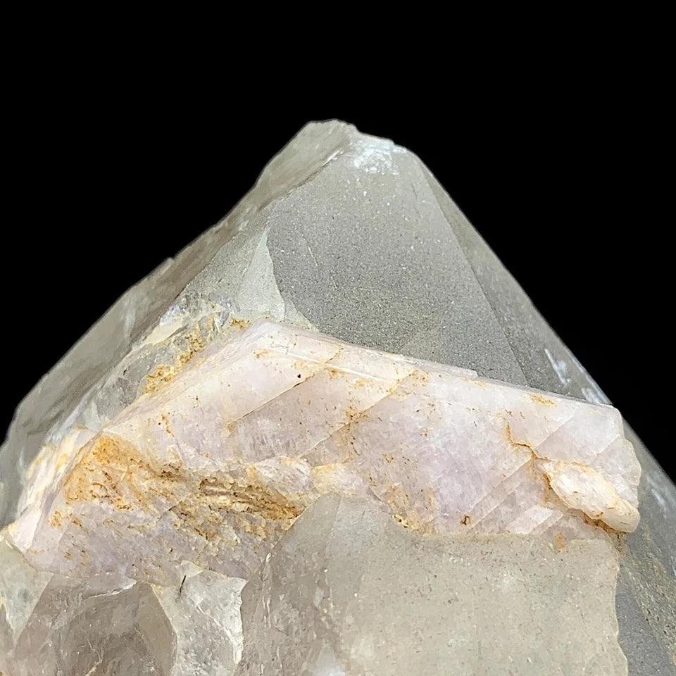 Pink Apatite Crystal on Quartz Natural Mineral Specimen from Paprok, Afghanistan