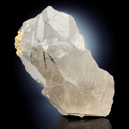 Black Rutile included Quartz Mineral Specimen - from Zagi Mts., KPK, Pakistan