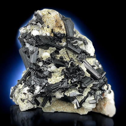 Schorl Tourmaline Crystal with Albite Mineral Specimen - Skardu, Pakistan
