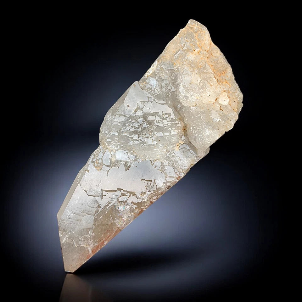 Black Rutile included Quartz Mineral Specimen - from Zagi Mts., KPK, Pakistan