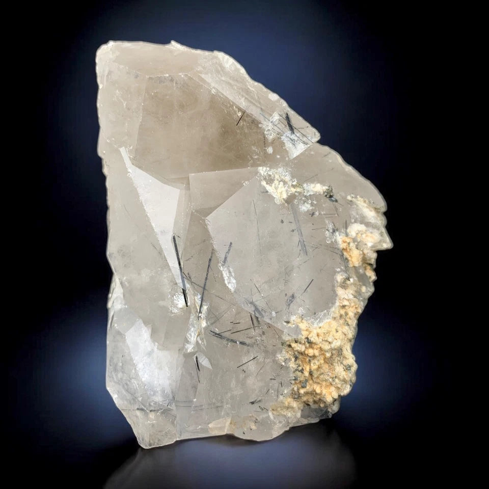 Black Rutile included Quartz Mineral Specimen - from Zagi Mts., KPK, Pakistan