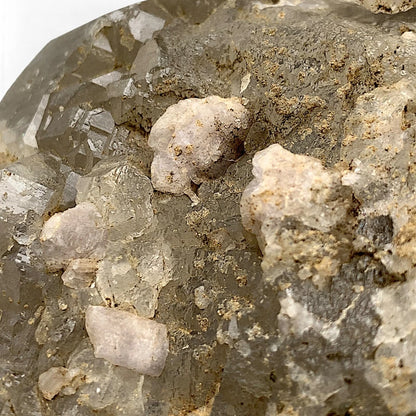 Pink Apatite Crystals on Quartz Natural Mineral Specimen from Paprok Afghanistan