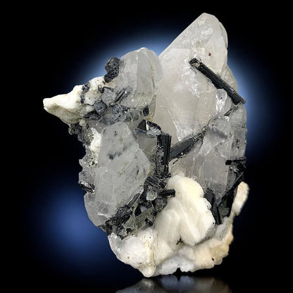 Schorl Tourmaline Crystal with Albite Mineral Specimen - Skardu, Pakistan