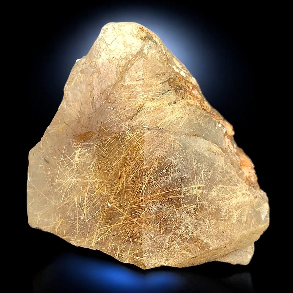 Rare Golden Rutile Quartz Crystal Mineral Specimen - from Zagi Mts, KPK, Paistan