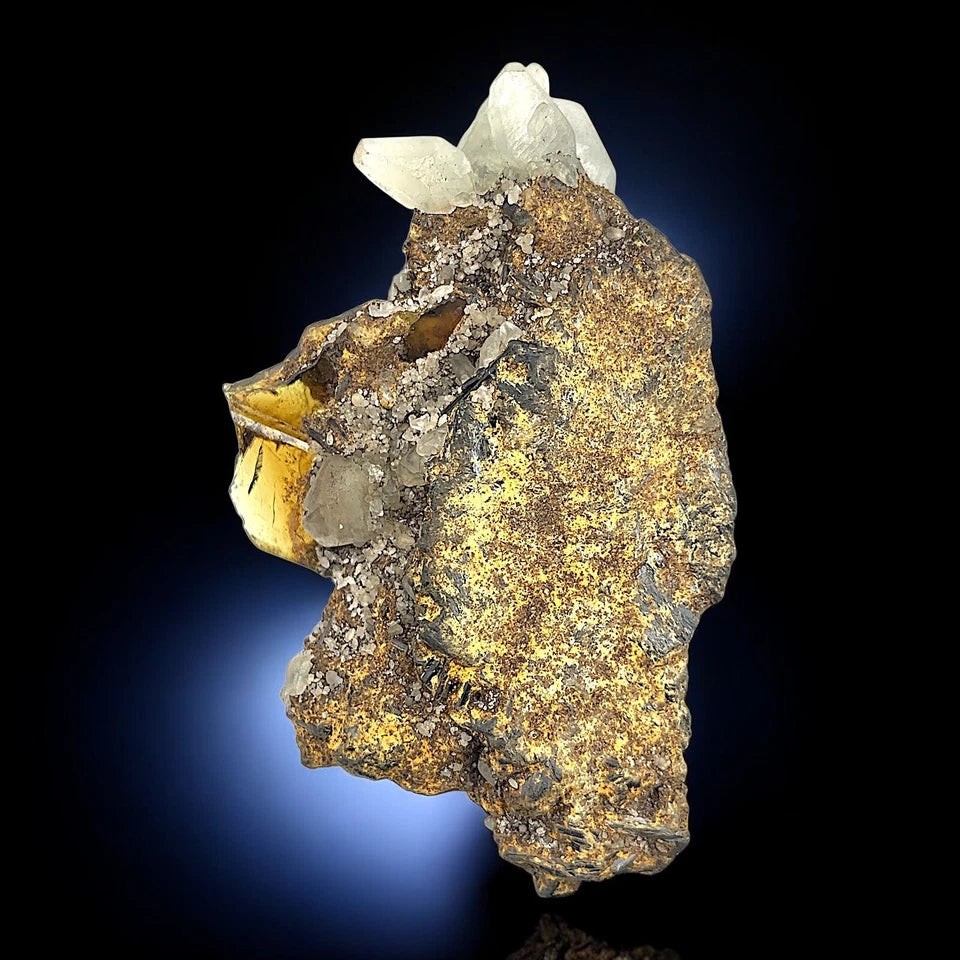 Titanite/Sphene Crystals w/ Calcite & Amphibole – Specimen from Zagi Mts, Pakist