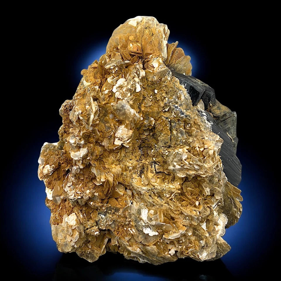 Schorl Tourmaline Crystal with Albite Mineral Specimen - Skardu, Pakistan