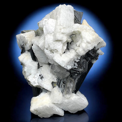 Schorl Tourmaline Crystals with Albite Mineral Specimen From Skardu Dst Pakistan